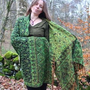 Chal Paisley • Chal bohemio unisex • Chal Suraya • Bufanda tipo manta para festivales • Capa de lana vegana • Bufandas cálidas de invierno para mujer (Reino Unido) • Calluna