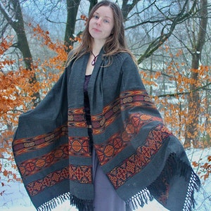 Cachecol xale cobertor grande • Xale Eira quente para mulheres e homens • Capa Boho Poncho quente • Cachecol de inverno • Presente quente para ela • Calluna