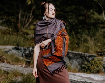 Oversized Blanket Shawl Scarf • Warm Wrap Eira Shawl Women Men • Warm Poncho Boho Cape • Winter Scarf Wrap • Warm Gift for her • Calluna