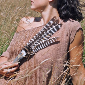 Natural Cotton Block Print Top • Tribal Beach Cover Up • Summer Gaia Top Women • Earthy Natural Clothing • Linen Festival Wear • Calluna