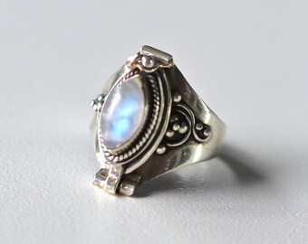 Silver Moonstone Poison Ring