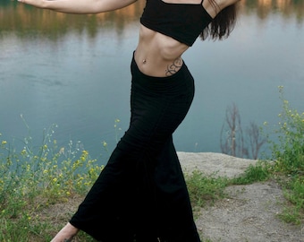 Mermaid Maxi Skirt • Long Boho Skirt with Slit • Cotton Sexy Side Split Skirt • Tribal Fusion Dance Meera Skirt • Bellydance Costume