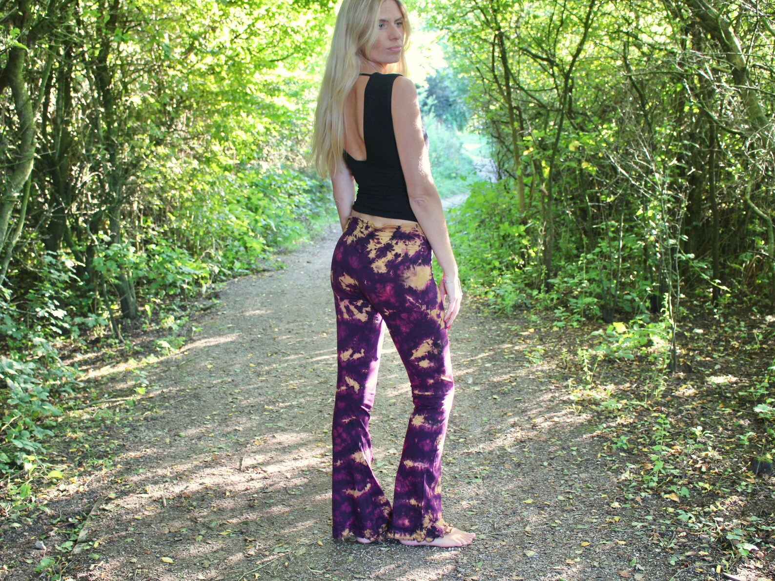 Tie Dye Flared Yoga Pants 8 COLOURS Cotton Leggings Yoga Etsy UK