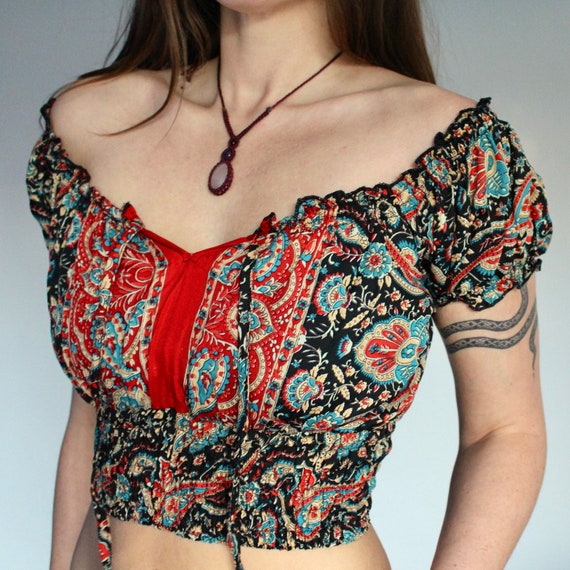 Black Silk Bardot off Shoulder Crop Top 