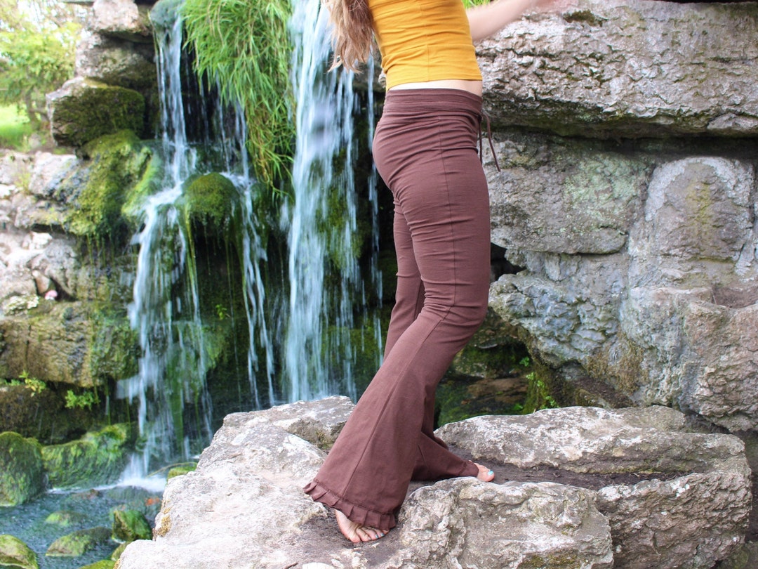 Brown Cotton Flared Yoga Pants 5 COLOURS Comfy Leggings Yoga Trousers Bell  Bottoms Flares Hippy Boho Festival Clothing Women Calluna -  New Zealand