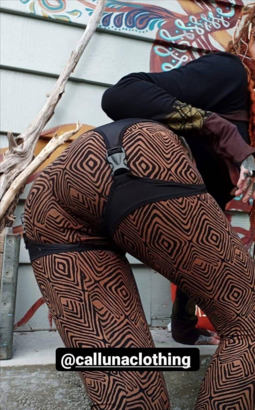 Tribal Khaki Cotton Leggings Geometric Yoga Leggings Women Stretch Cotton Comfy  Pants Boho Psychedelic Trousers Calluna Clothing -  Canada