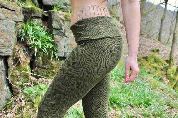 Paisley Embroidered Bell Bottom Yoga Pants