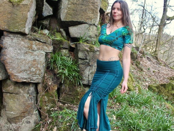 Mermaid maxi skirt cheap with slits