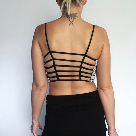 8 COLOURS Cut Out Crop Top Bralet Festival Caged Bralette Hippy Clothing  Sports Bra Active Wear Comfy Cotton Bra Boho Yoga Vest -  UK