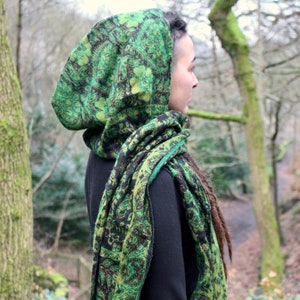 Paisley Hood Scarf • Unisex Boho Hooded Shawl Wrap • Blanket Paisley Hood Scarf • Unisex Boho Hooded Shawl Wrap • Blanket