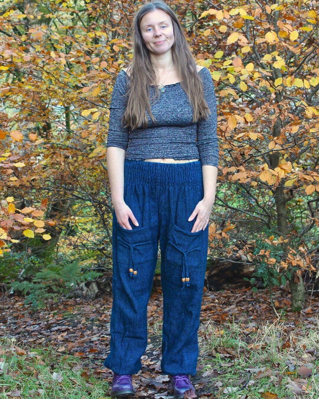 Winter Harem Pants Blue main image 1