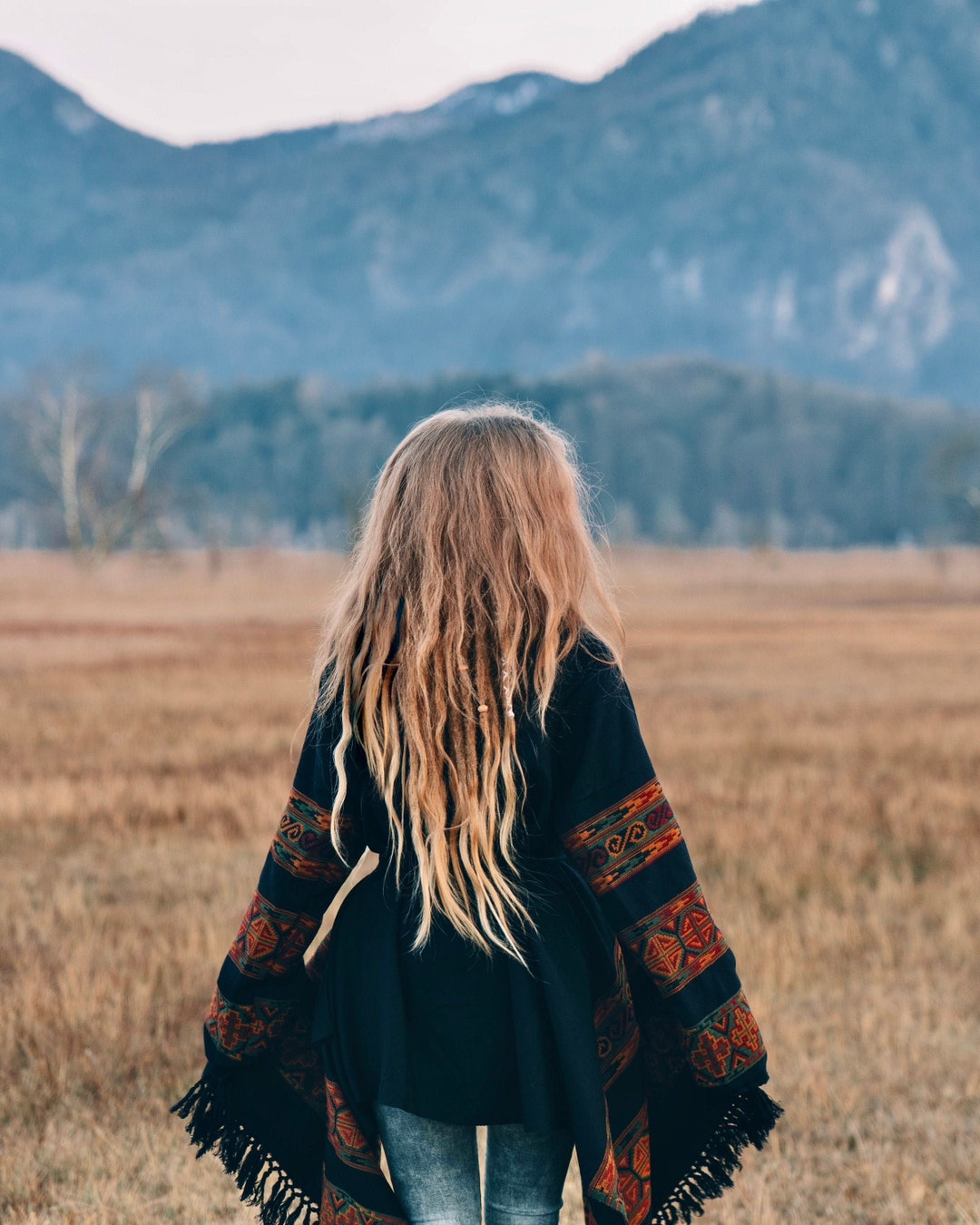JNKIHAPOT Poncho Cloak Autumn and Winter Faux Fur Collar