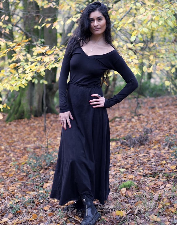white christmas dresses Burgundy Tiered Cotton Maxi Dress, Tie Waist Boho Gown for Women, Wedding Guest Outfit, Fall Dress, Spring Clothing, S / Dark Green