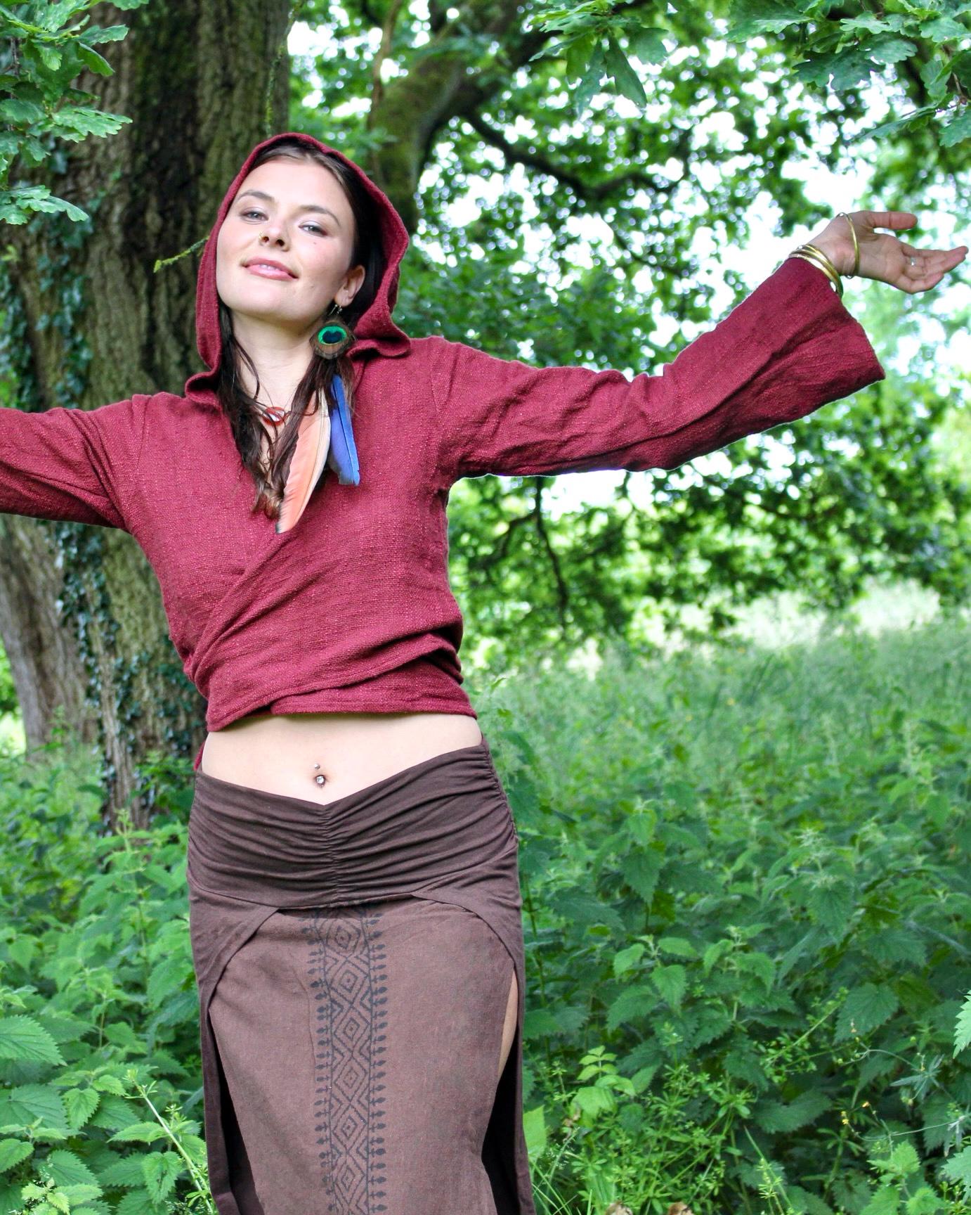 Tribal Side Split Skirt • Adeya Skirt • Simple Rustic Maxi Skirt ...