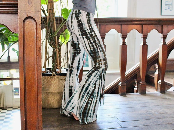 Wide Flare Tie Dye Bell Bottoms Cotton Flared Trousers Flared Hot