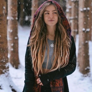 Paisley Kapuzenschal • Unisex Boho Kapuzen Schal Wrap • Decke Hoodie Suraya Schal • Vegan Wolle Kapuzen-Schal Cape • Warme Schals Frauen • Calluna