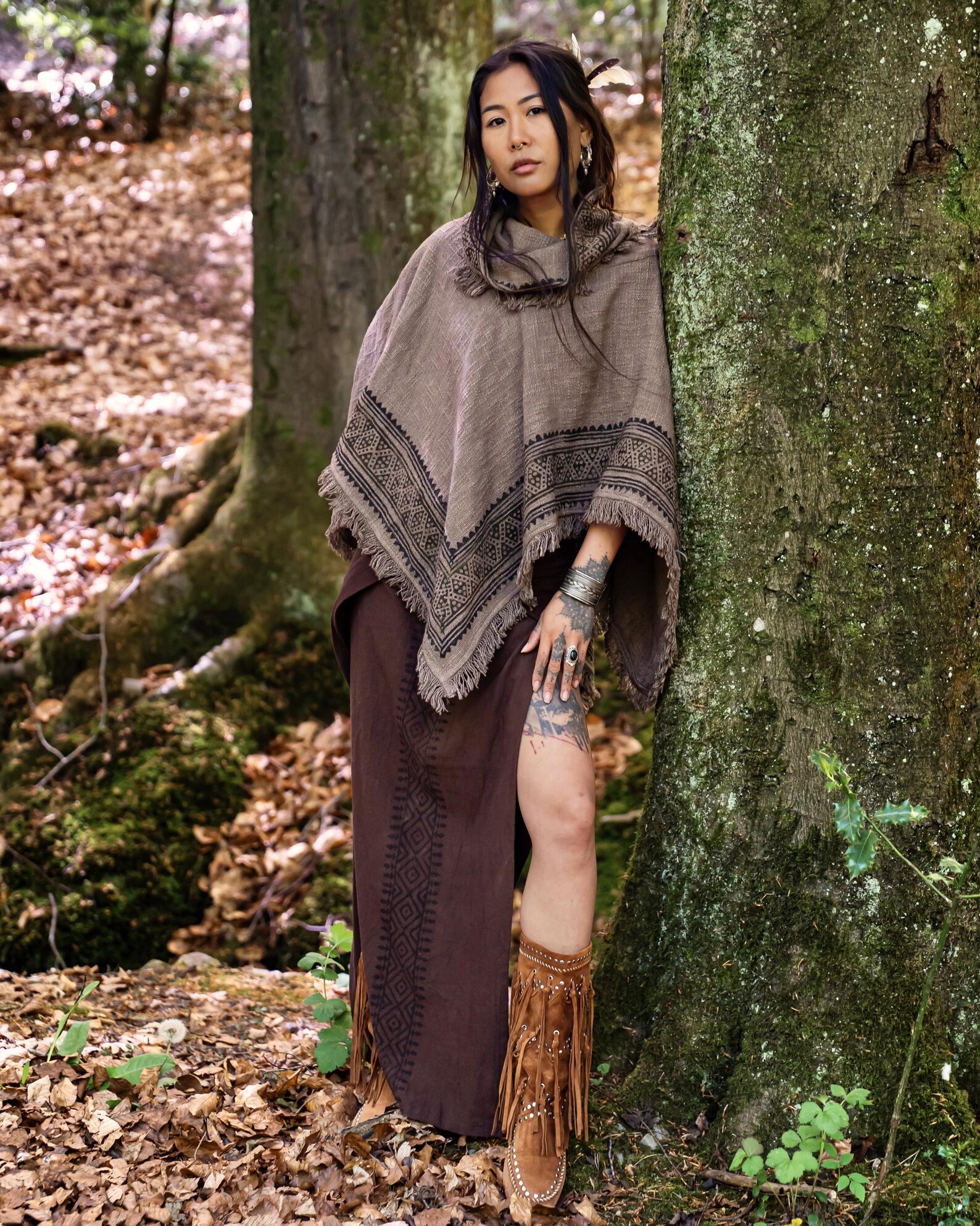 Tribal Side Split Skirt • Adeya Skirt • Simple Rustic Maxi Skirt ...