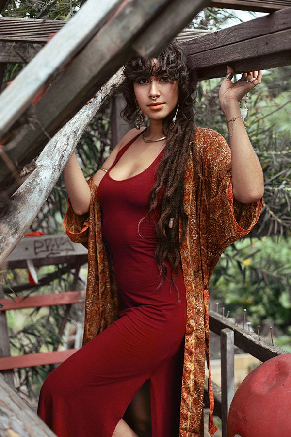Lace up Corset Back Maxi Dress • Side Split Dress • Boho Lace up Corset Back Maxi Dress • Side Split Dress • Boho