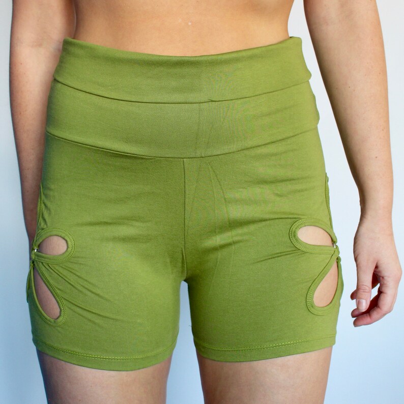 Apple Green Booty Shorts Flower Braided Hot Pants Festival Etsy