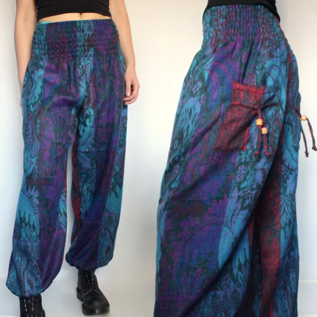 Warm Fleece Harem Pants Winter Blanket Boho Trousers Unisex Baggy Pant