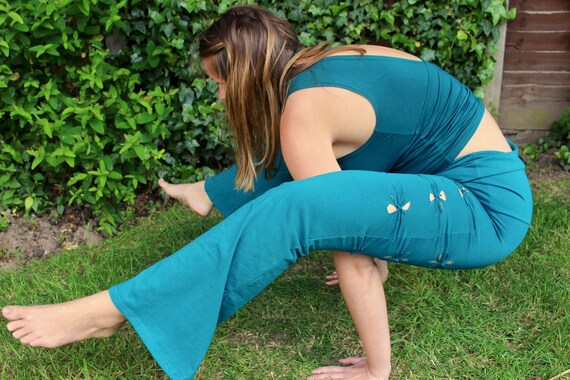 Flower Slit Weave Yoga Broek Flared 