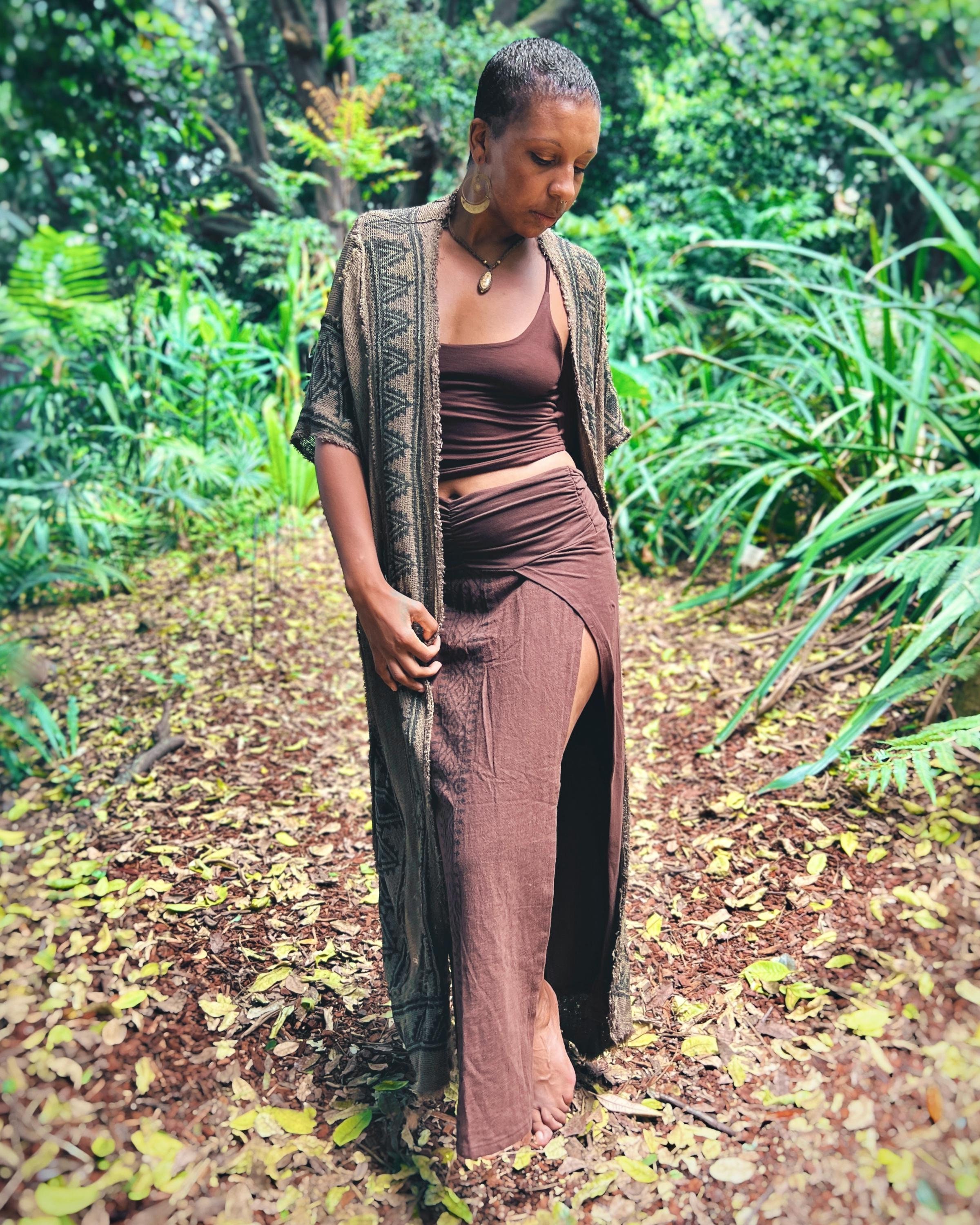 Tribal Side Split Skirt • Adeya Skirt • Simple Rustic Maxi Skirt ...