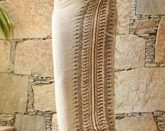 Block Print Shawl • Natural Cotton Nitya Net Shawl Wrap • Festival Blanket Scarf Women • Sarong Beach Wrap Skirt • Calluna