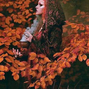 The Enchantment Cloak • Hooded Festival Blanket Cloak • Unisex Paisley Cape Coat • Warm Winter Poncho • Vegan Wool Scarf • Long Boho Shawl image 3
