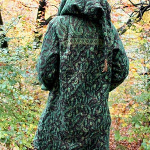 The Enchantment Cloak • Hooded Festival Blanket Cloak • Unisex Paisley Cape Coat • Warm Winter Poncho • Vegan Wool Scarf • Long Boho Shawl image 5