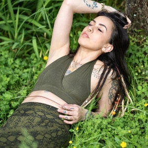 Halter Yoga Crop Top Bralet • Festival Hater Neck Cropped Top • Hippy Halter Bralette • Cotton no wire free Bra • Active Asana Wear Women