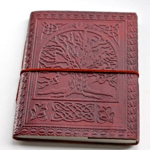 Tree of Life Brown Leather Journal • Book of Shadows Grimoire • Spell Book Witch Journal • Spiritual Gifts for him her • Sketch Note Diary