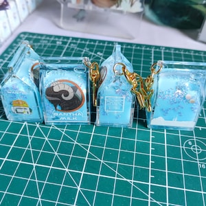 Chaveiro de leite azul, chaveiro de leite líquido, design Bantha, chaveiro Star Wars