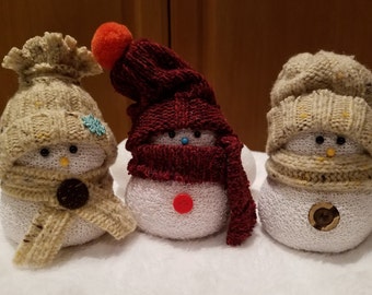 Plaid Flannel Sock Snowmen | Etsy