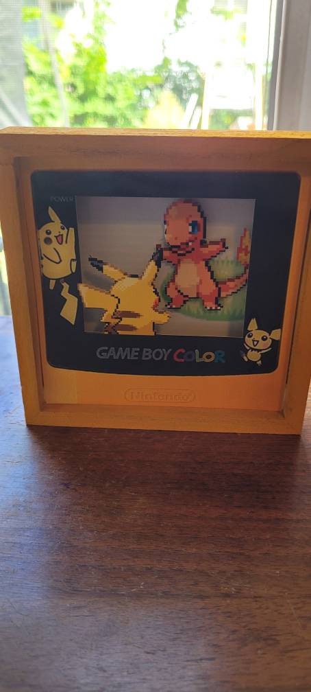 Pokemon Gameboy Color 3d Diorama Pikachu Charmander - Etsy