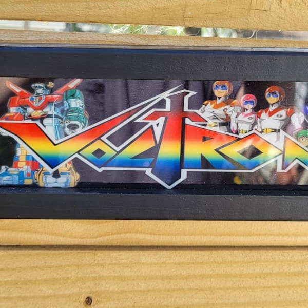 Handmade 10"x4" Voltron Arcade Marquee Retro Gaming Wall Art for Fans & Collectors - Vintage Gaming Room Sign - Unique Gift Idea for Gamers