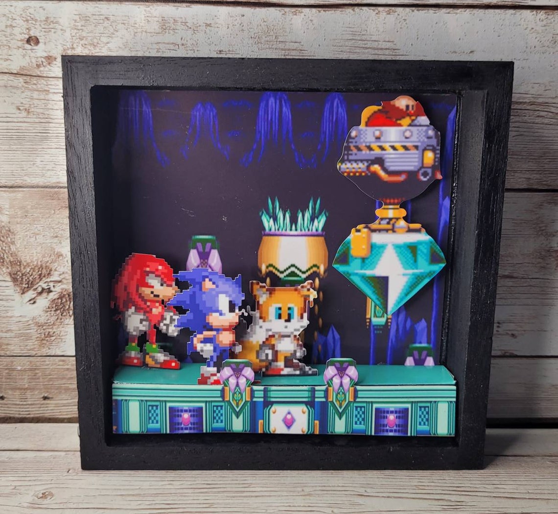 Sonic and Knuckles 3D Diorama 5x5 Tails Dr.eggman - Etsy