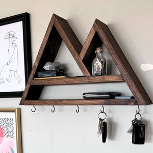Organizador de entrada perfecto / portallaves con ranura para correo / Organizador de entrada geométrico / Estante flotante de montaña