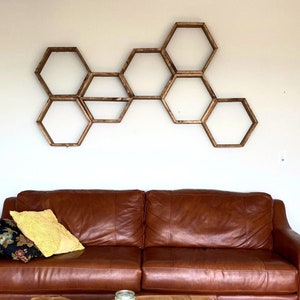 32 Pieces Hexagon Mirror Wall Stickers Removable Acrylic Mirror Setting  Hexagon Wall Sticker Decal for Home Room Living Bedroom Decor (15 x 13.3 x  7.5