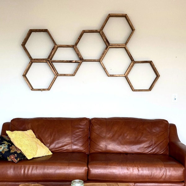 Honeycomb set shelves | Hexagon Set | Hexagon Shelf for Plants | Geometric Shelves | Minimalist Shelves | Modern Floating Shelves