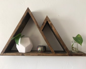 Modern Mountain Shelf - Geometric Mountains wall hanging| Wall Ledge for pictures | Nursery shelves for baby - Ships in 5 days