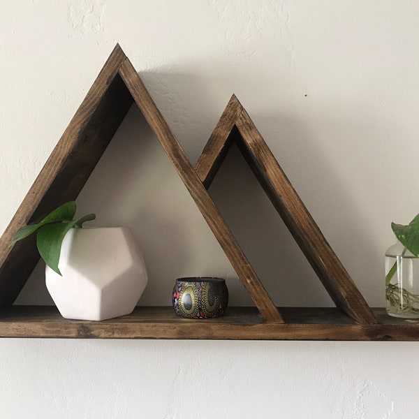 Modern Mountain Shelf - Geometric Mountains wall hanging| Wall Ledge for pictures | Nursery shelves for baby - Ships in 5 days