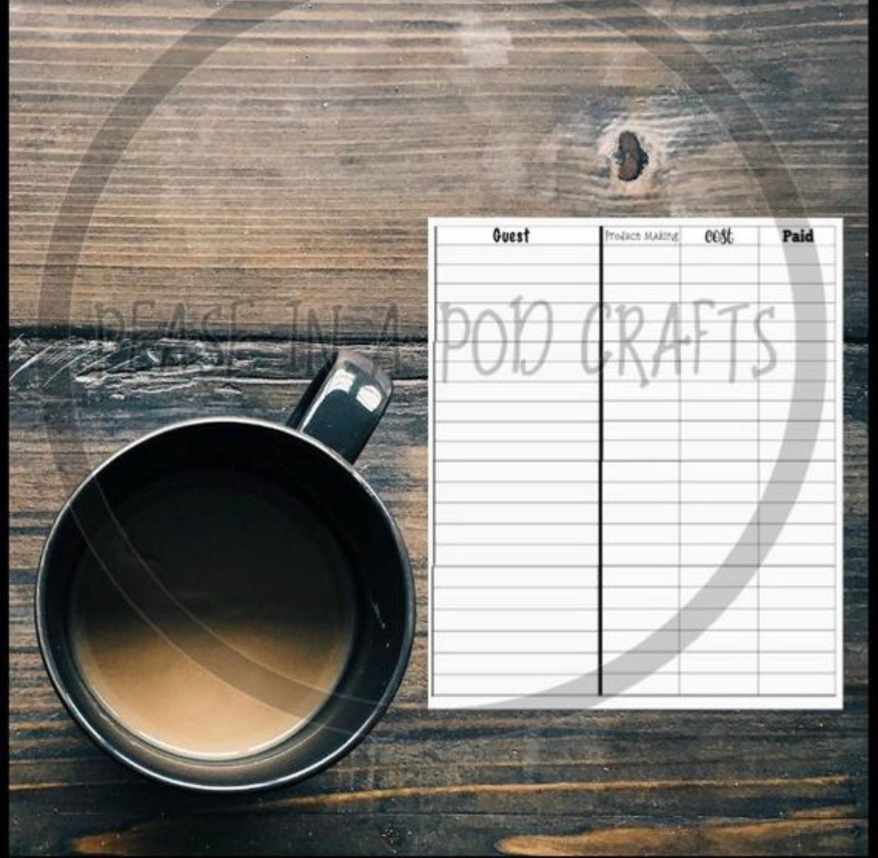 Paint Party Planner Sheet Etsy