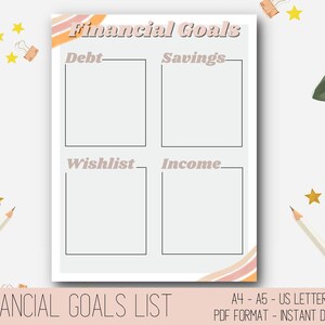 Financial Goals Printable, Printable Budget Planner, Budget Printable, Budget Planner Printable, Budget Binder Printable