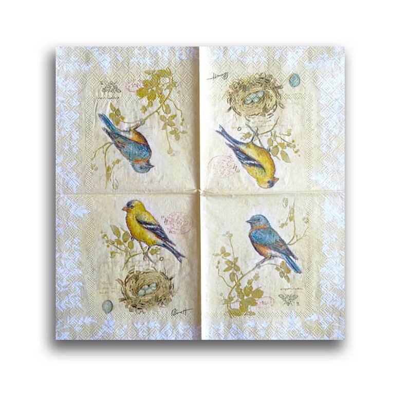1 Decoupage Birds Napkins Peacock Paper Napkin for Decoupage Etsy