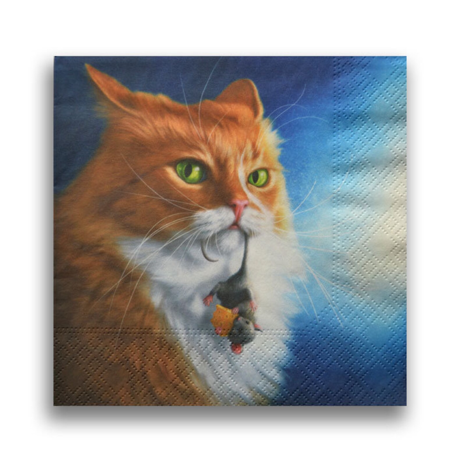 1 Decoupage Animals Napkins Cat and mouse Paper Napkin for Etsy