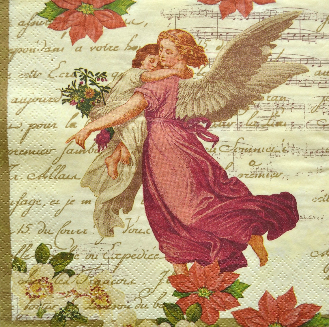 4 Decoupage Angel Napkin Angels Paper Napkin for Decoupage Etsy