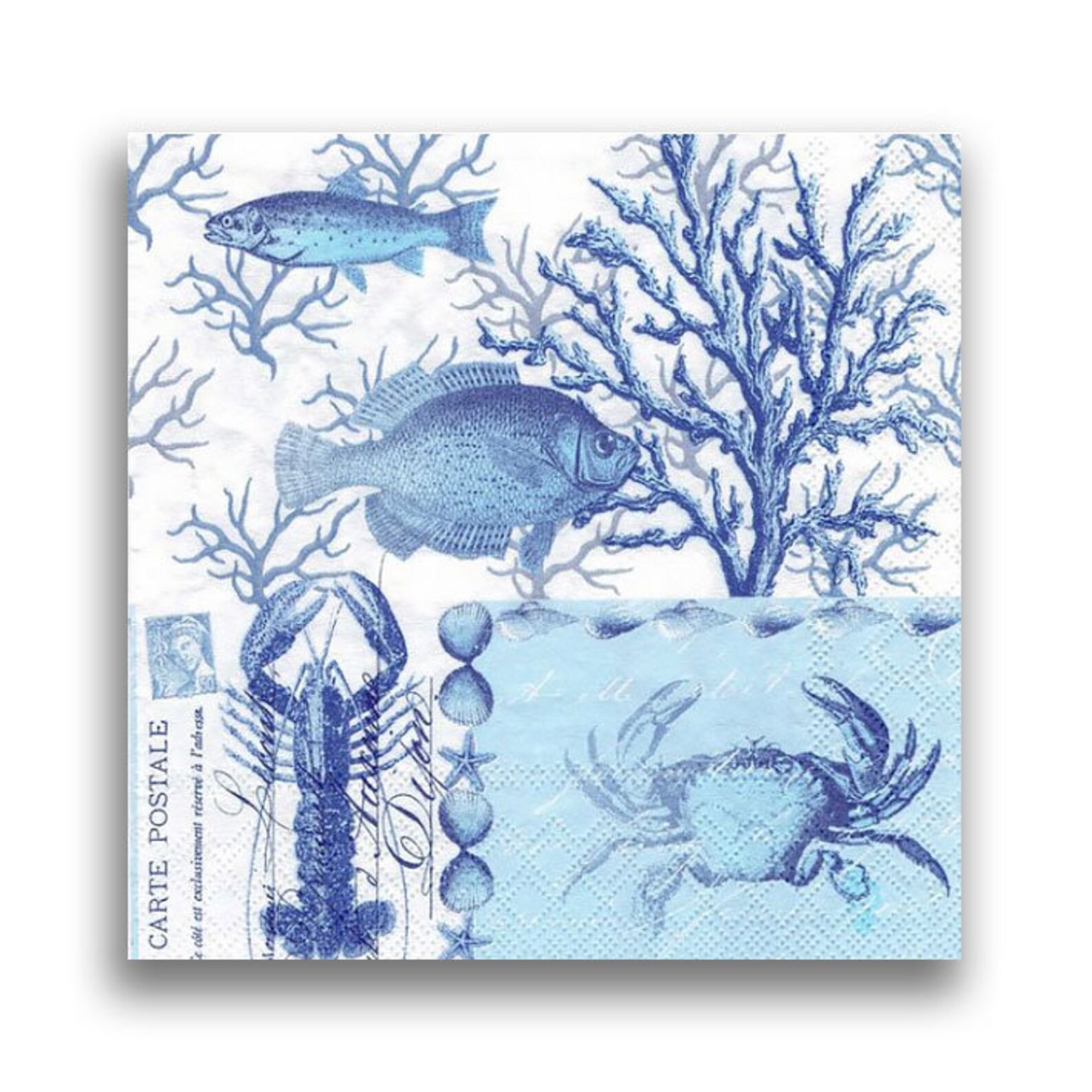 5 Decoupage Sea Napkins Collection of sea images Paper Napkin Etsy