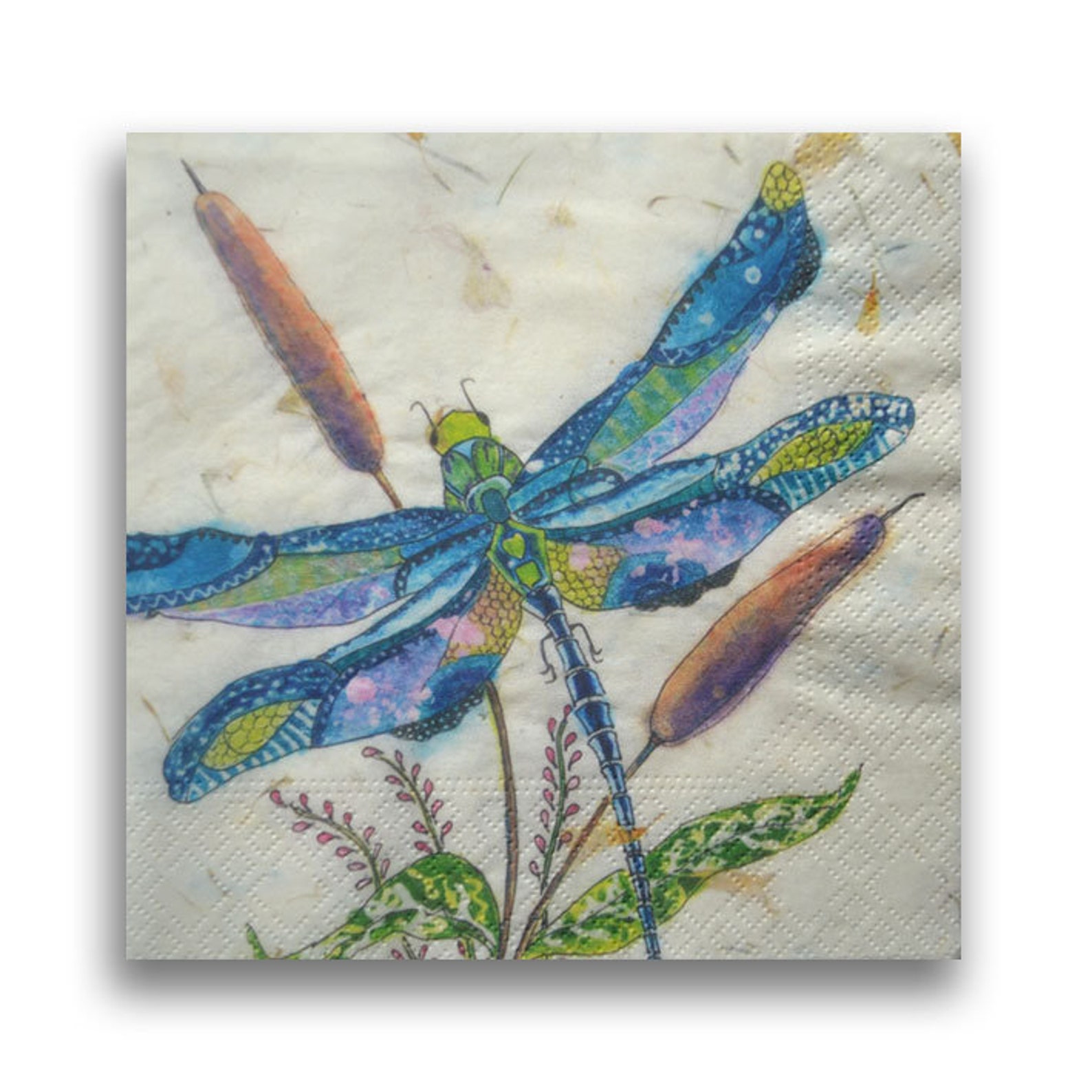1 Decoupage Insects Napkins Dragonfly Paper Napkin for Etsy
