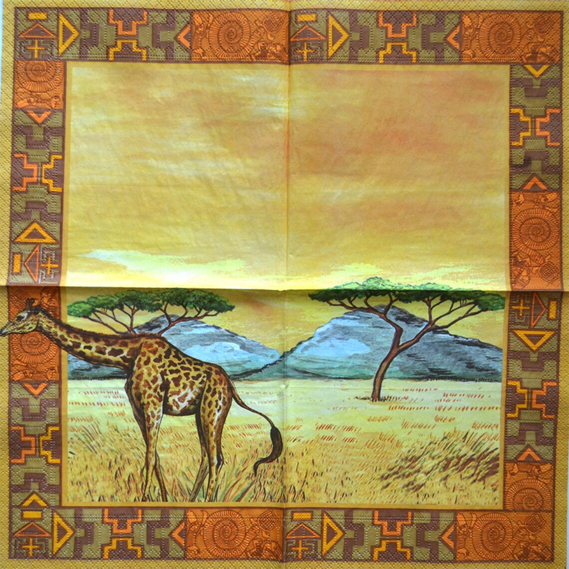 4 Decoupage Animals Napkins African animals Paper Napkin for Etsy
