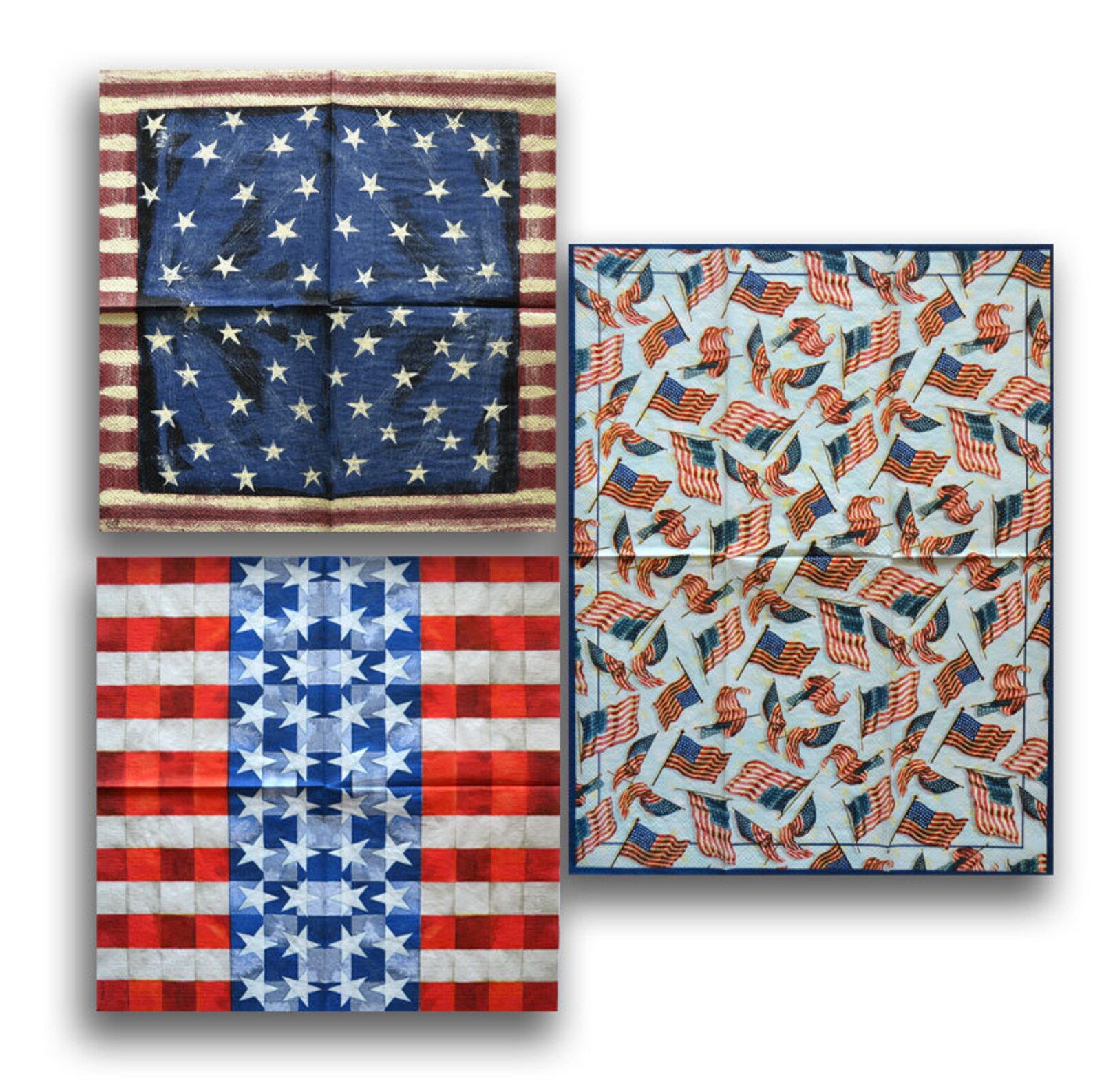 3 Decoupage Flag Napkins USA flag Сraft Paper Napkin for | Etsy